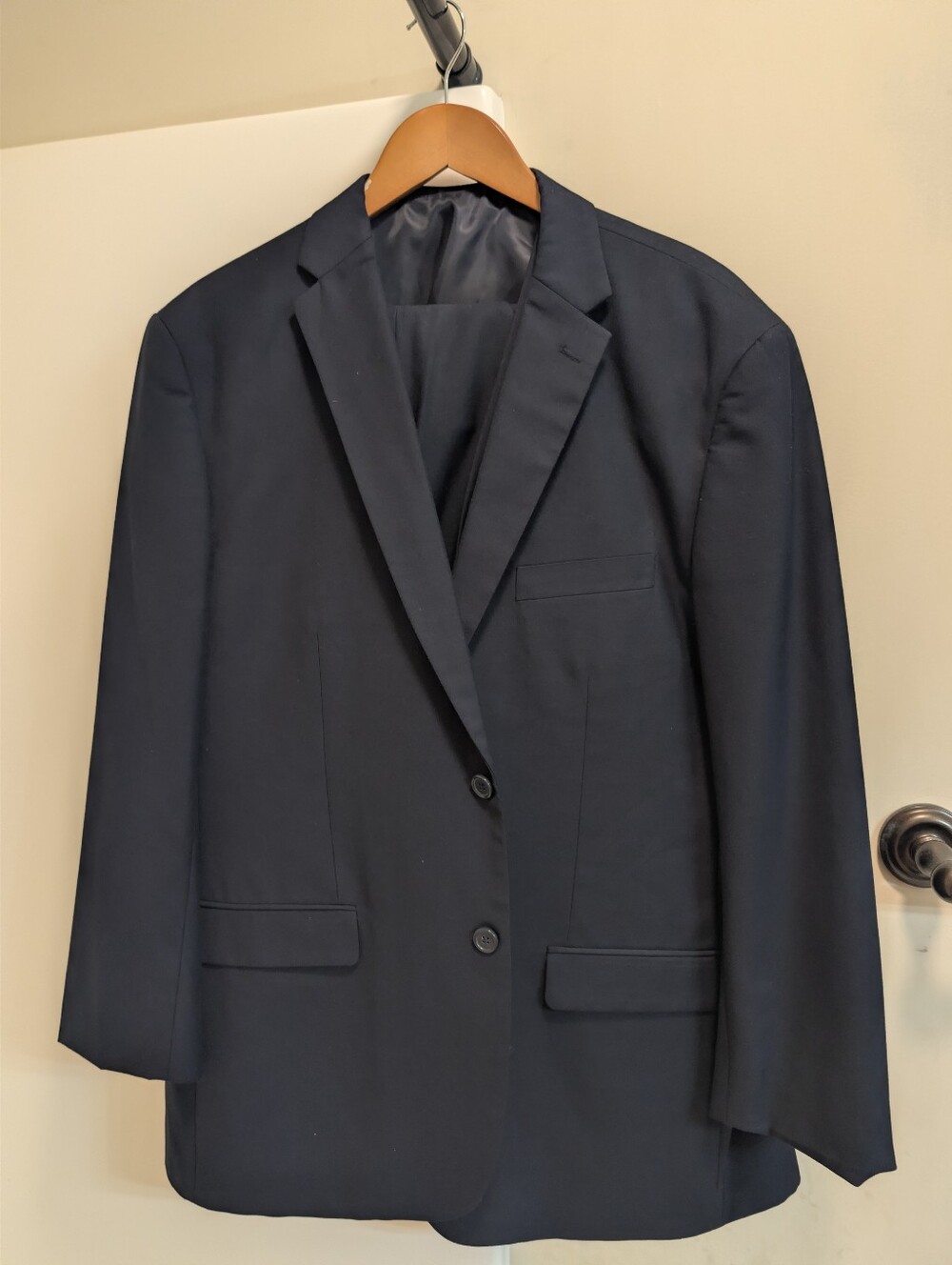 Men's Navy 3 Piece Suit -Two-Button Jacket, Vest, and Slacks